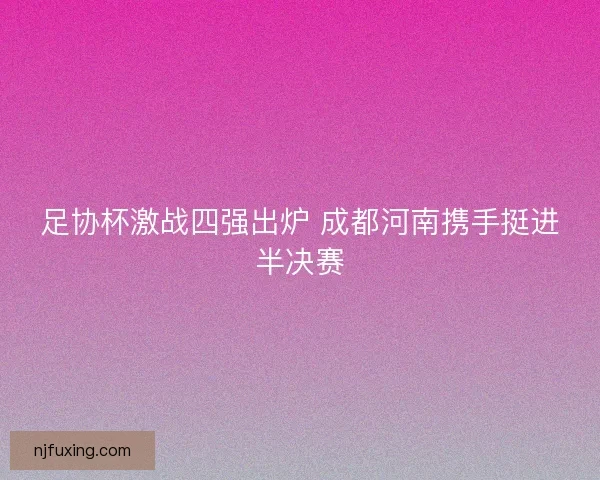 足协杯激战四强出炉 成都河南携手挺进半决赛